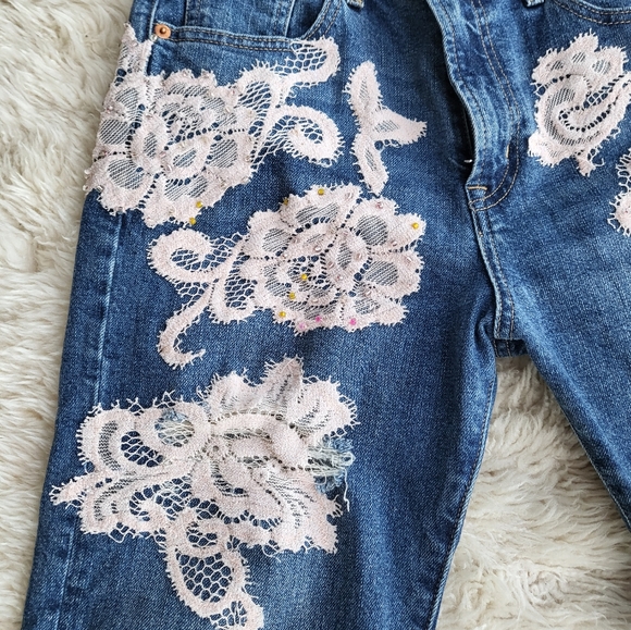 Hand-sewn vintage jeans - Picture 2 of 3